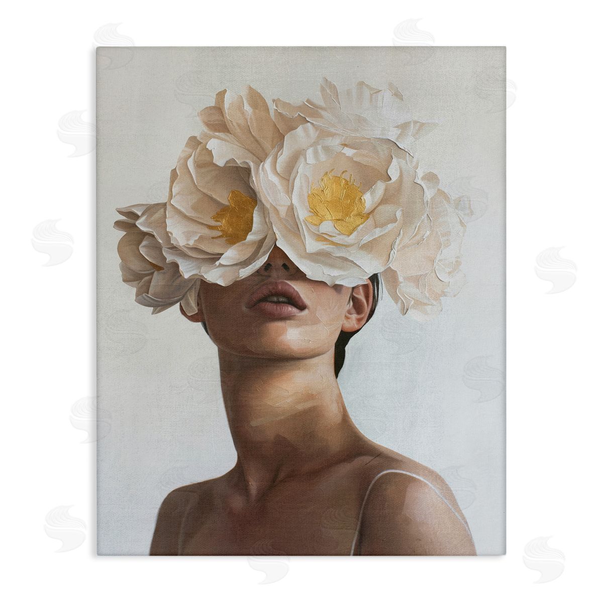 Yellow Flower Lady Canvas Wall Art, Home Decor by Svetlana Aleynikova