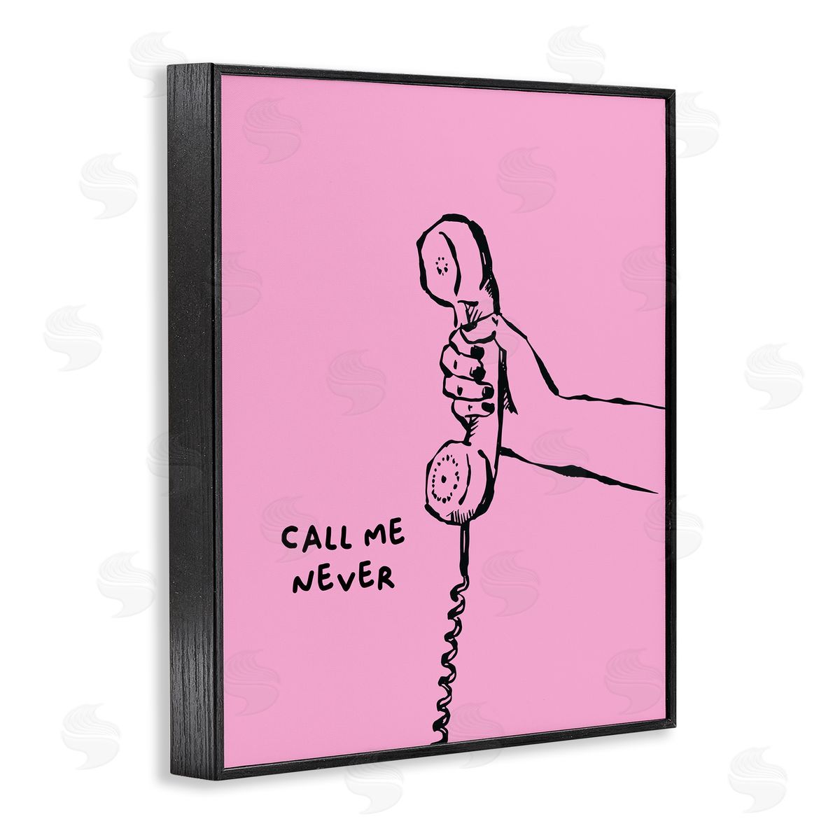 Call Me Never Phrase Black Frame Print Wall Art, Home Decor by House of Lulu