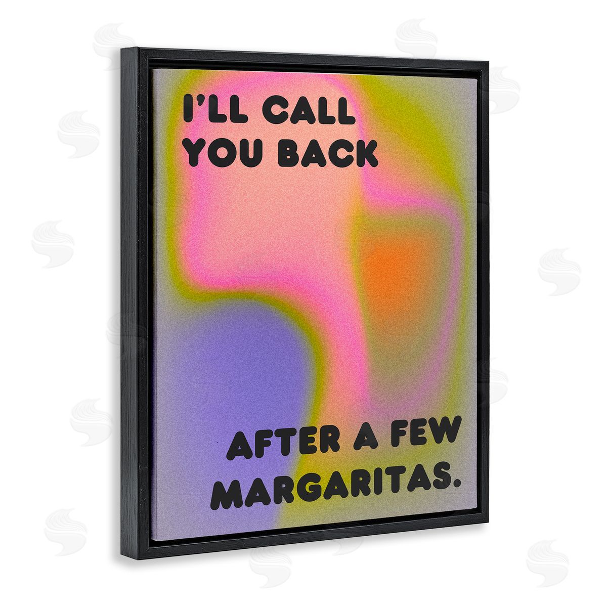 Call You Back Phrase Black Floating Frame Canvas Wall Art, Home Decor by House of Lulu