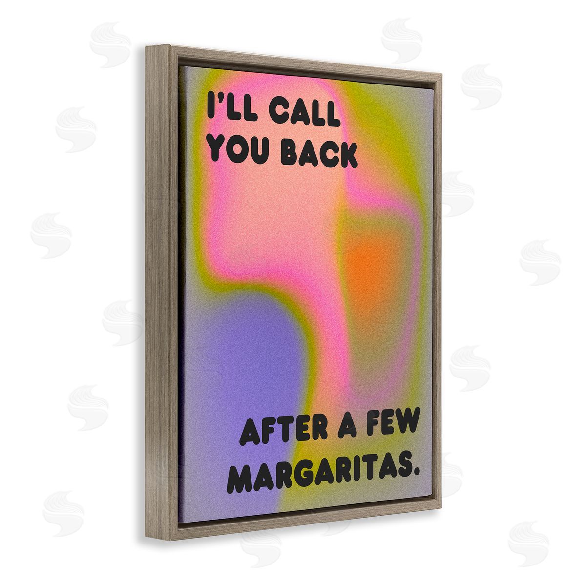 Call You Back Phrase Brown Floating Frame Canvas Wall Art, Home Decor by House of Lulu