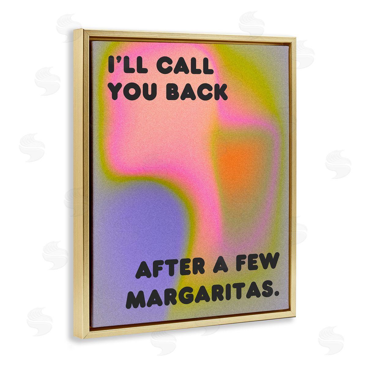 Call You Back Phrase Gold Floating Frame Canvas Wall Art, Home Decor by House of Lulu