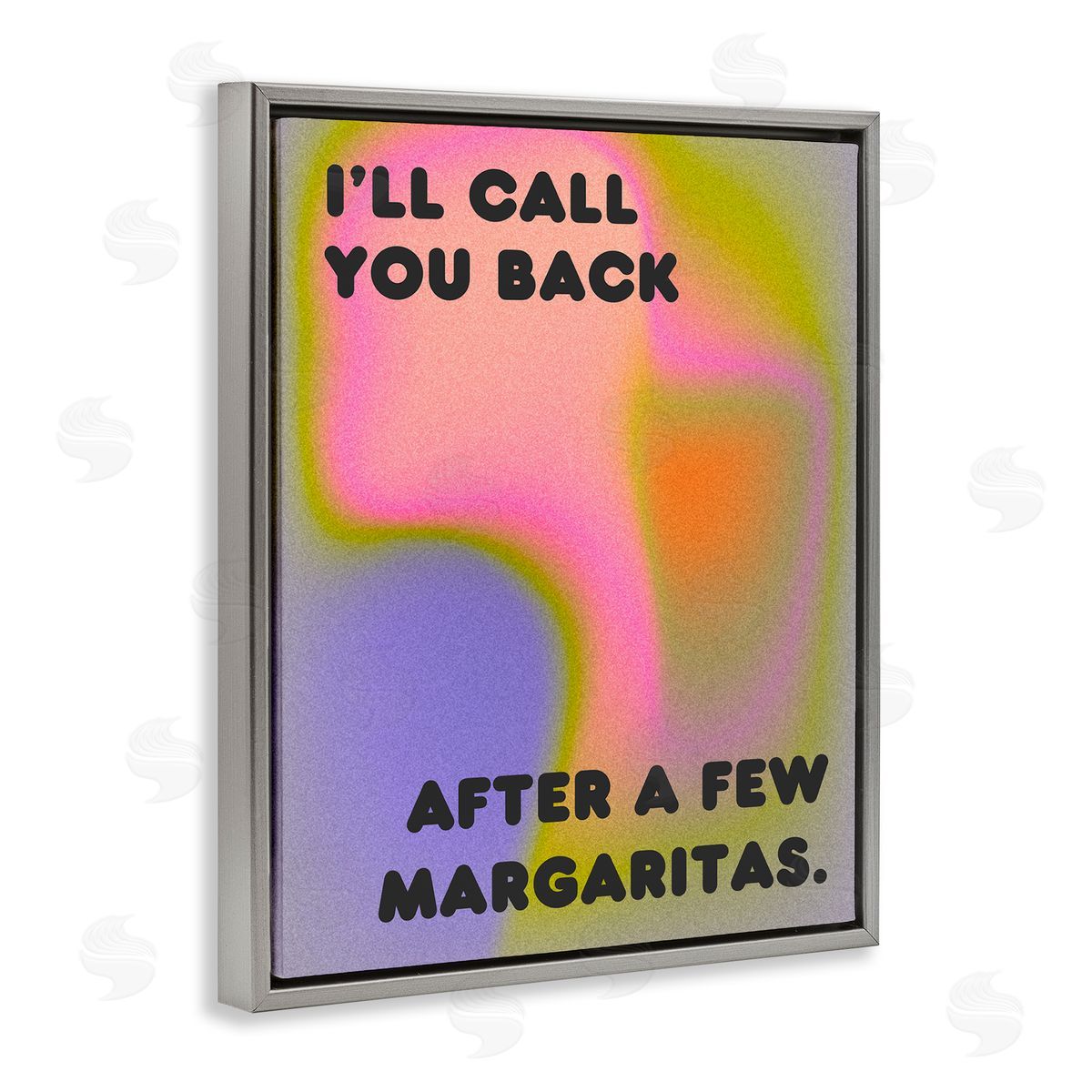 Call You Back Phrase Grey Floating Frame Canvas Wall Art, Home Decor by House of Lulu