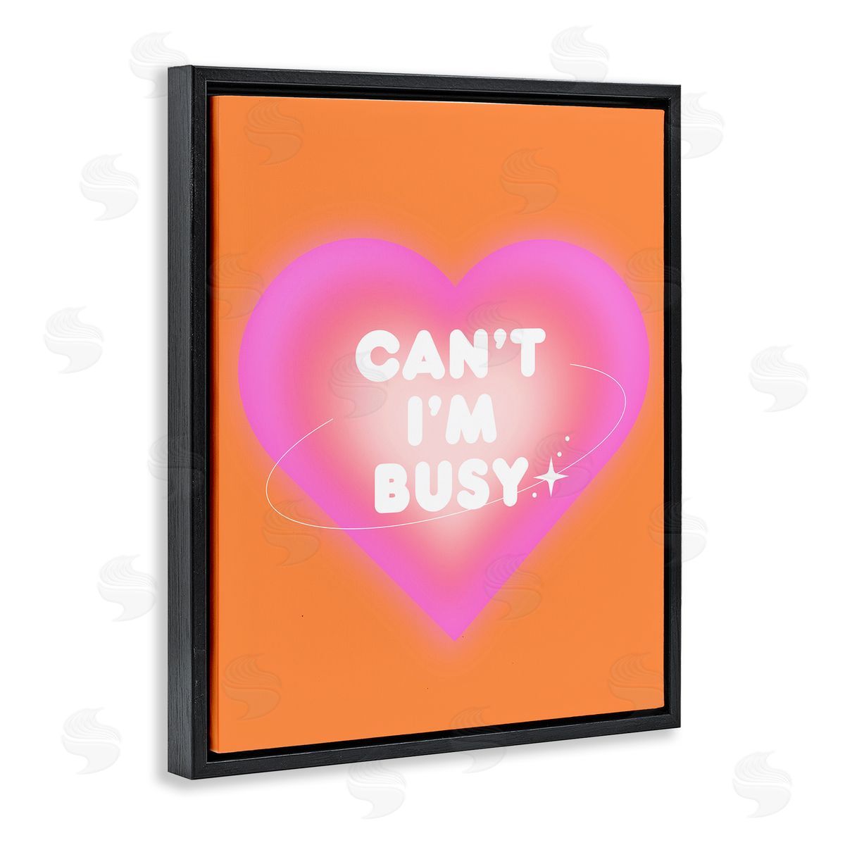 Can't I'm Busy Phrase Black Floating Frame Canvas Wall Art, Home Decor by House of Lulu