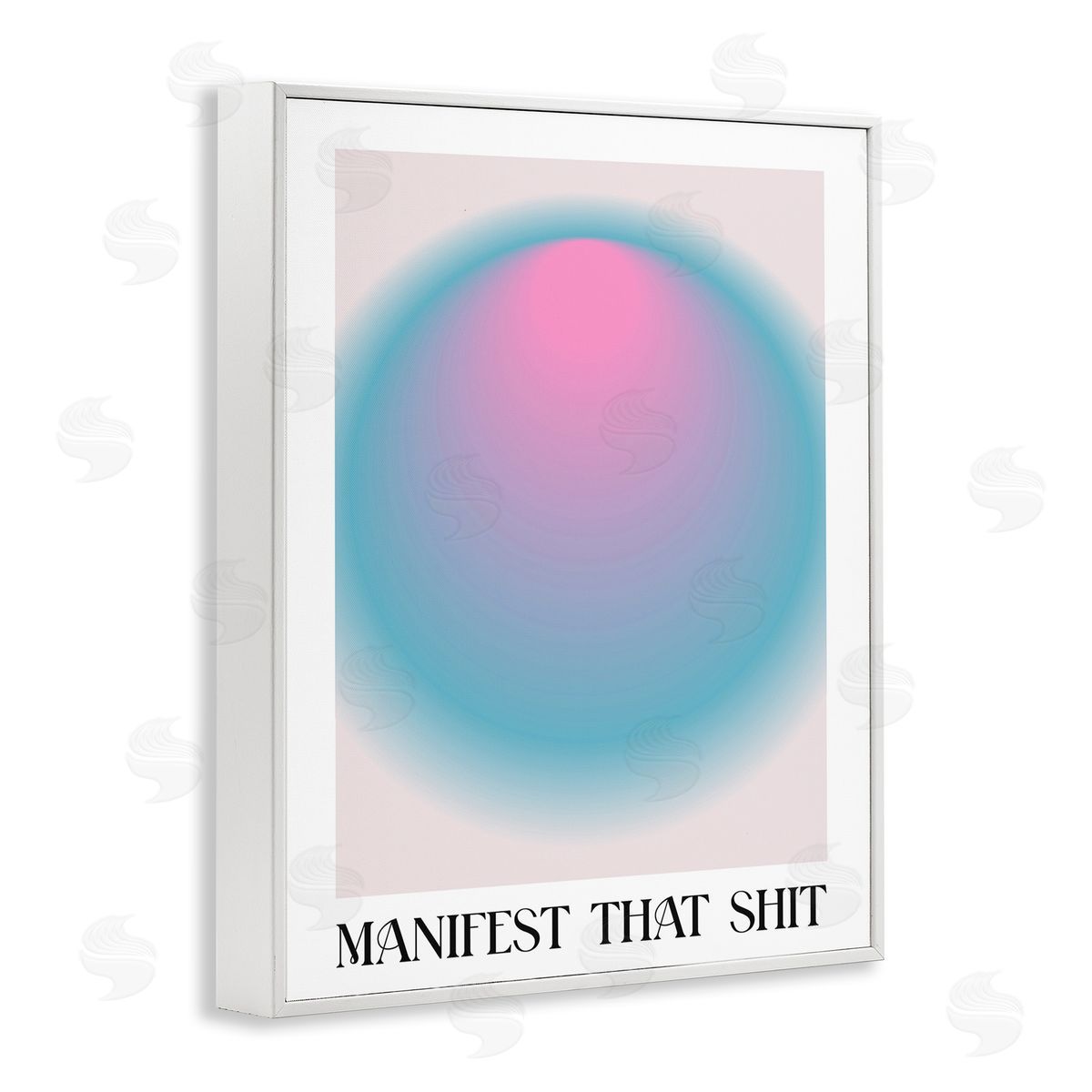 Manifest Phrase with Ombre White Frame Print Wall Art, Home Decor by House of Lulu