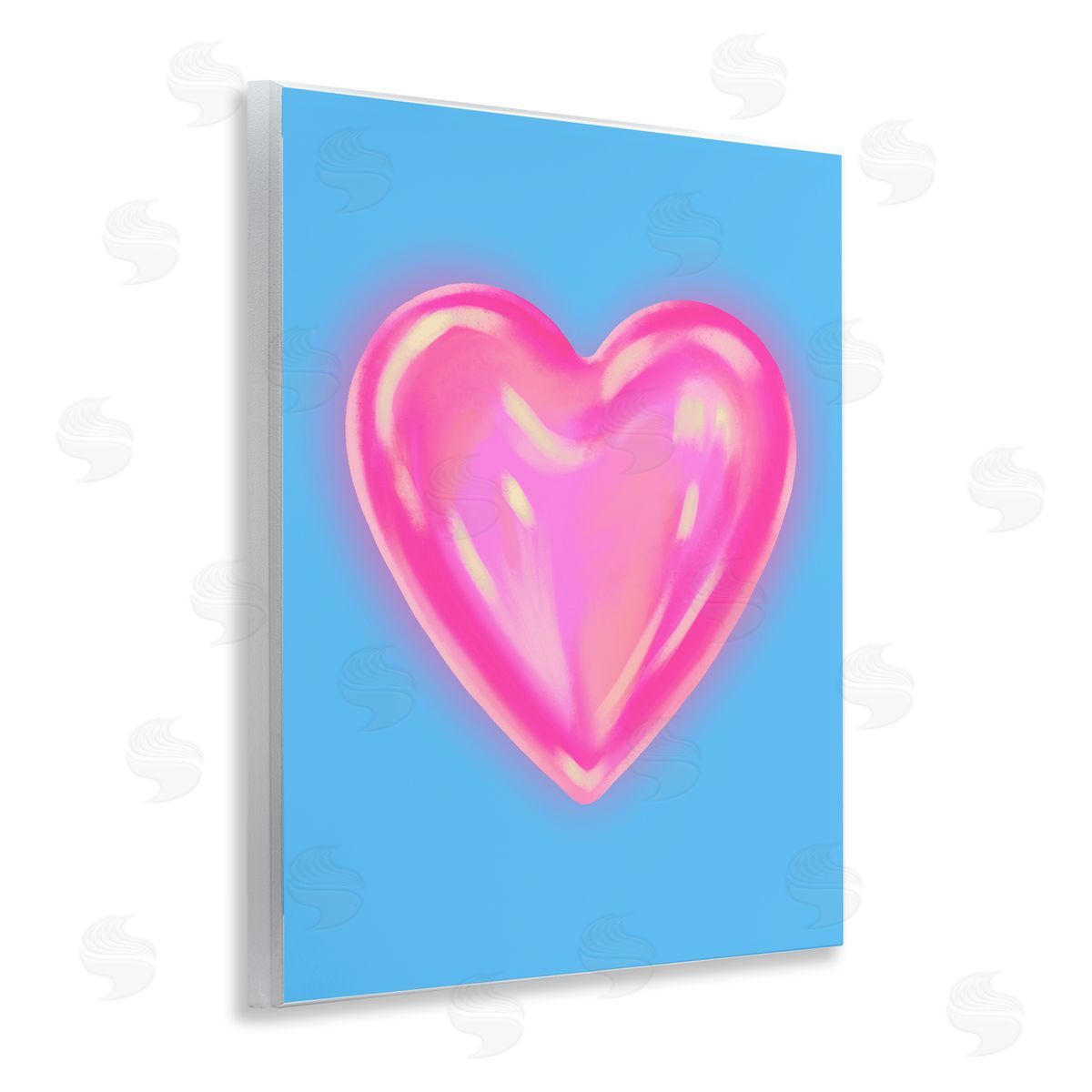 Watercolor Sculptural Heart Wood Plaque Wall Art, Home Decor by House of Lulu