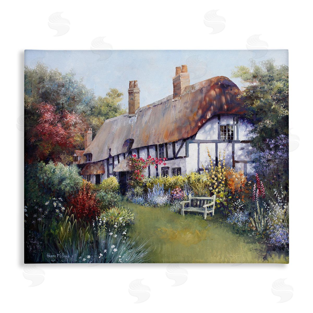 Budding Cottage Garden Canvas Wall Art, Home Decor by Hilary Mayes