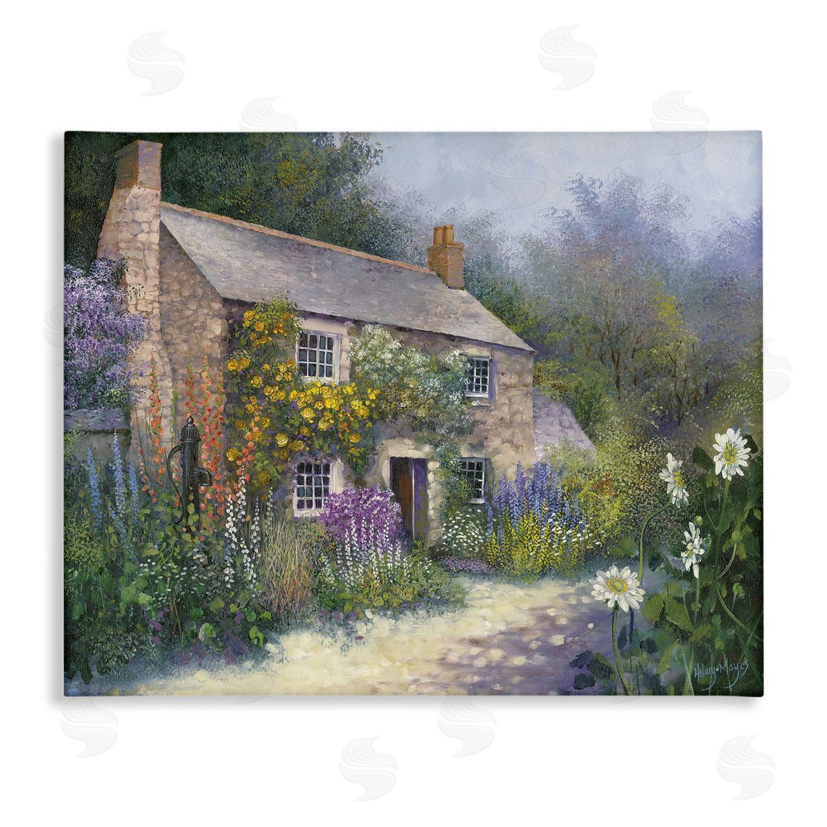 Gardener's Cottage View Canvas Wall Art, Home Decor by Hilary Mayes