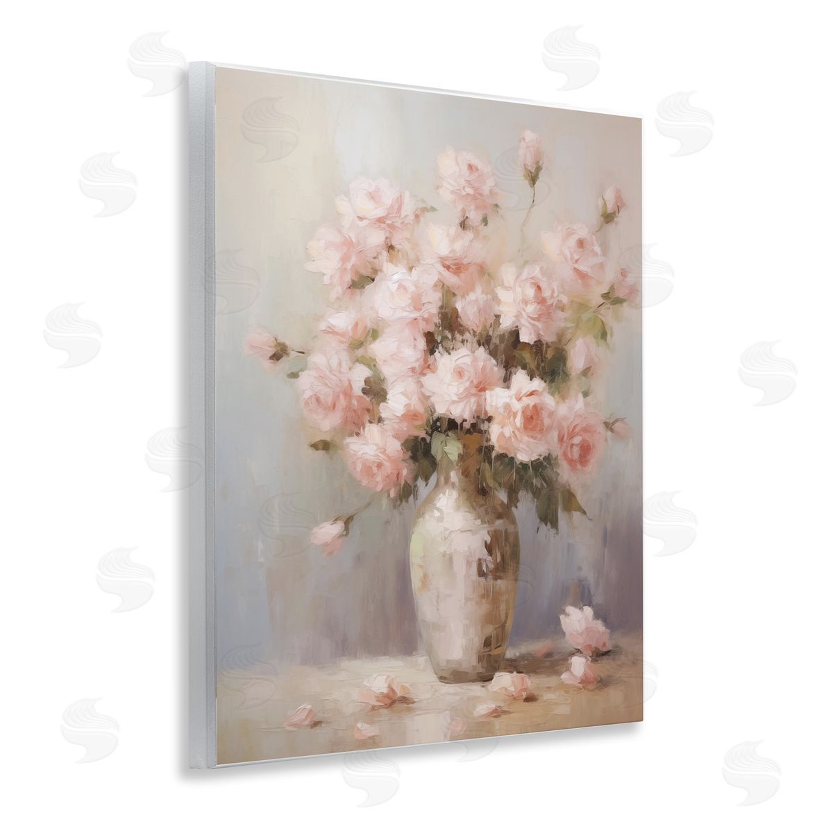 Dainty Pink Rose Vase Wood Plaque Wall Art, Home Decor by Arlington Prints