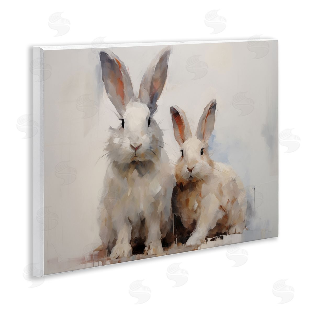 Fluffy Spring Bunnies Wood Plaque Wall Art, Home Decor by Arlington Prints