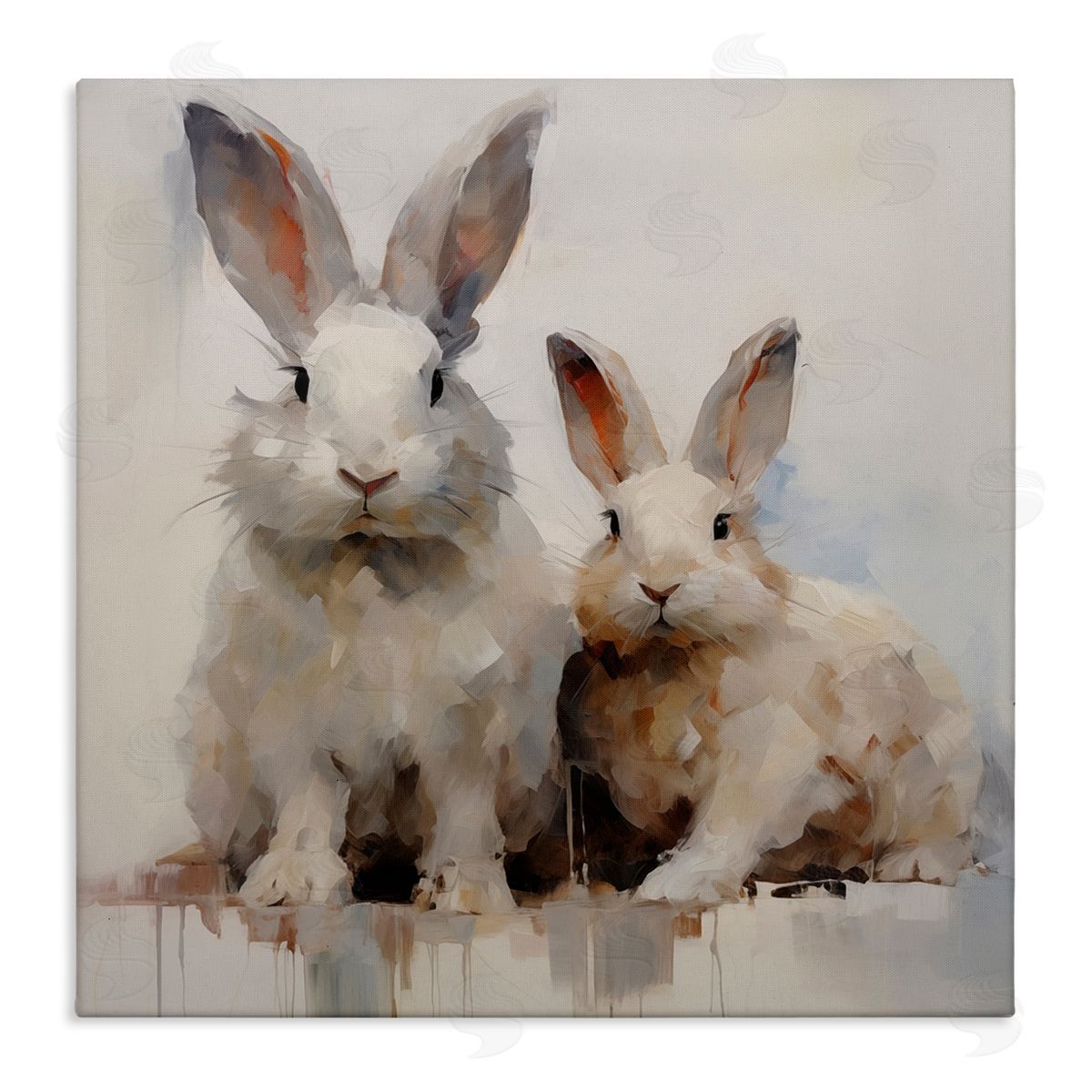 Fluffy Spring Rabbits Canvas Wall Art, Home Decor by Arlington Prints