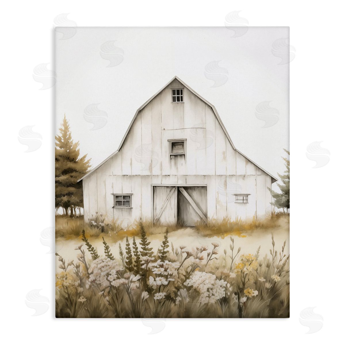 Blooming Country Barn Garden Canvas Wall Art, Home Decor by Arlington Prints