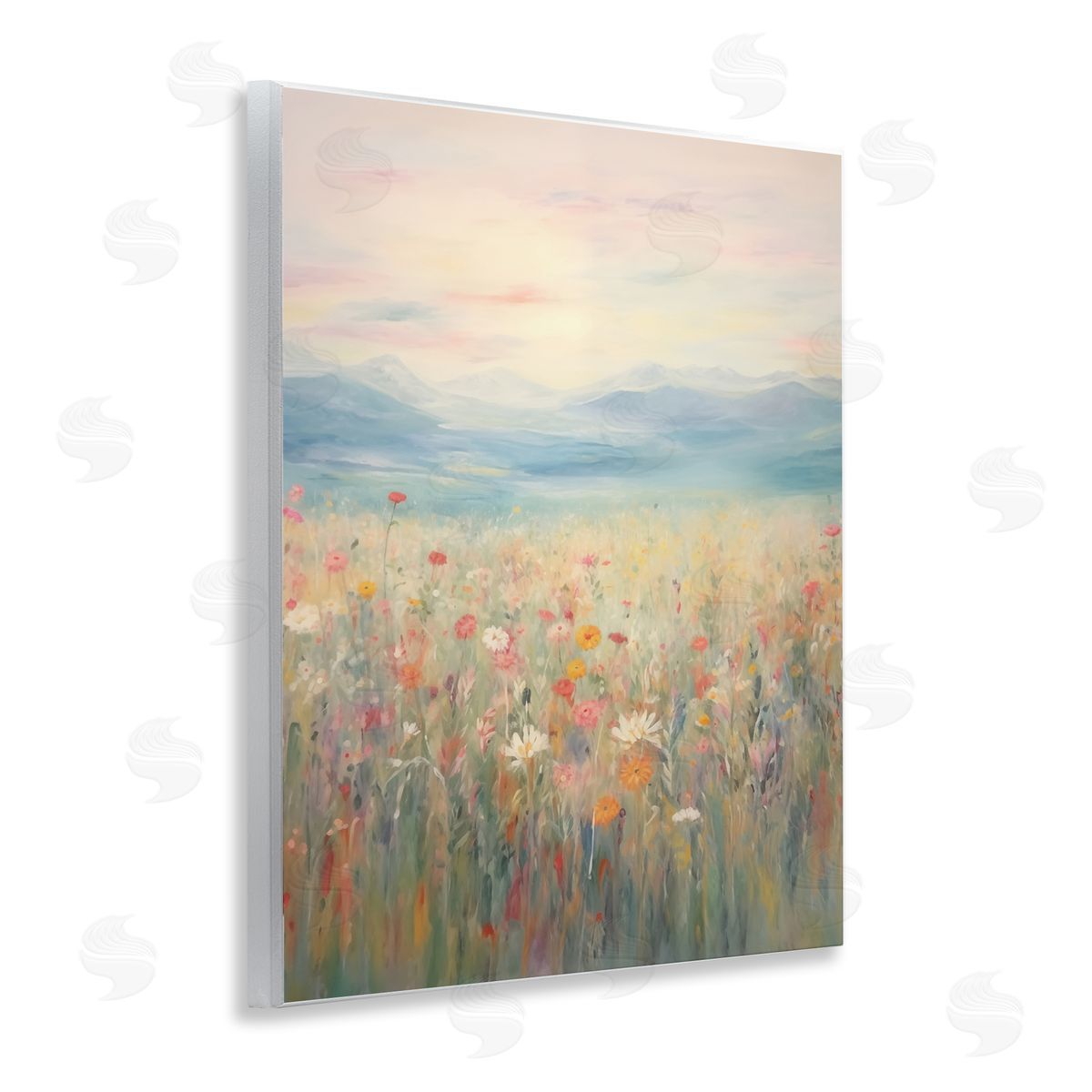 Spring Floral Mountain Meadow Wood Plaque Wall Art, Home Decor by Arlington Prints