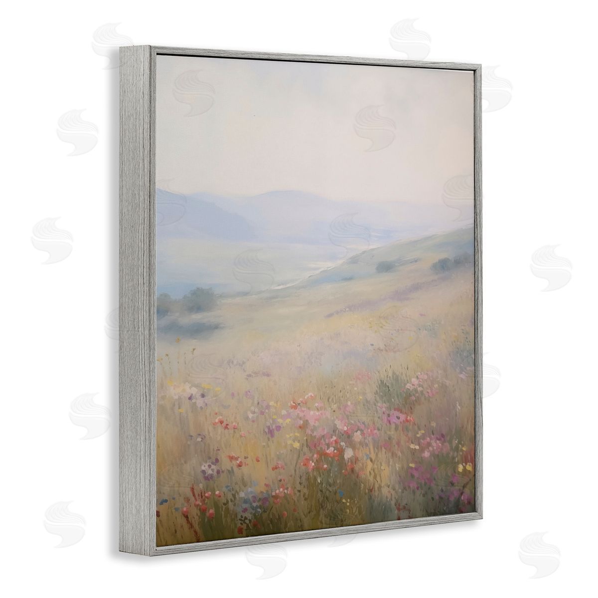 Valley Meadow Flowers Grey Frame Print Wall Art, Home Decor by Arlington Prints