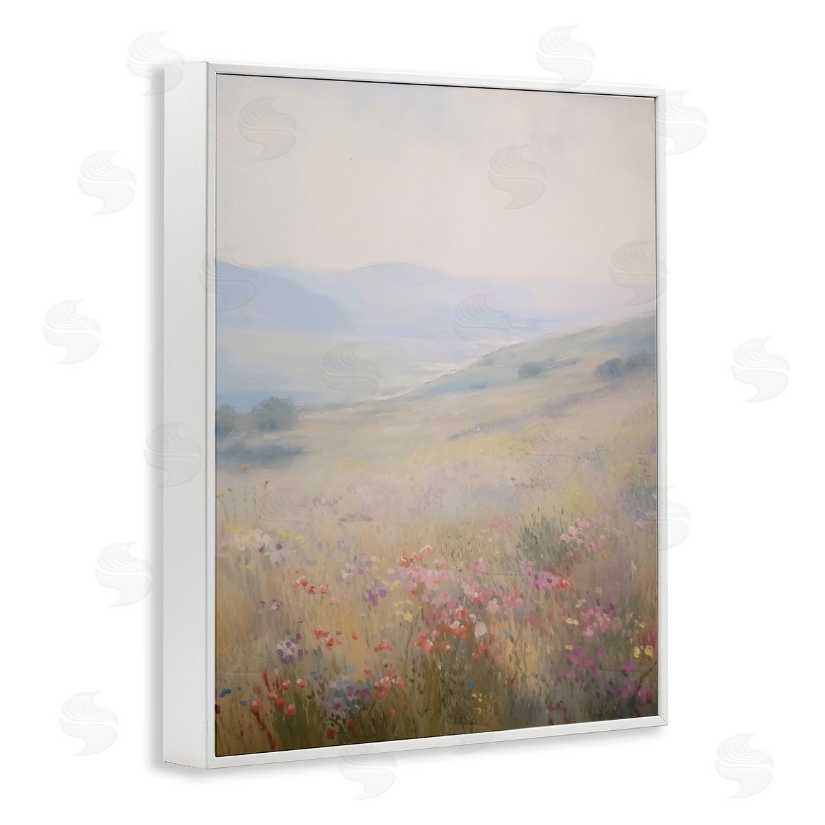 Valley Meadow Flowers White Frame Print Wall Art, Home Decor by Arlington Prints
