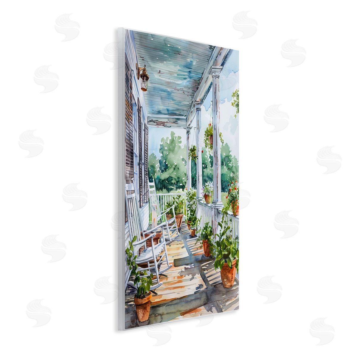 Summer Plant Filled Porch Wood Plaque Wall Art, Home Decor by Franklyn Gregory