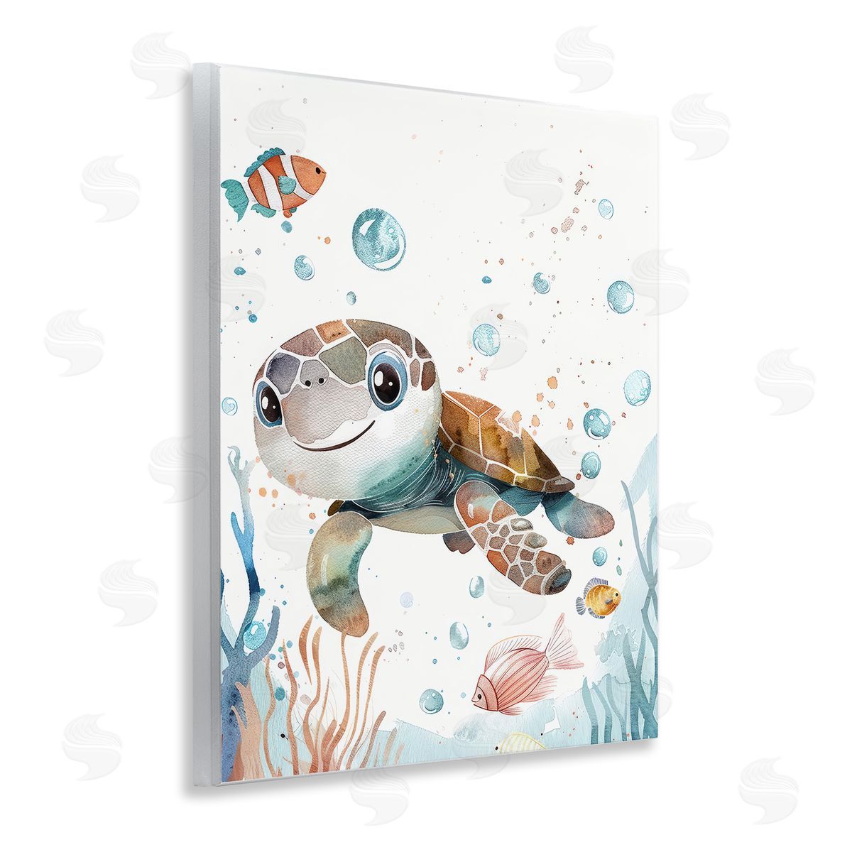 Smiling Baby Turtle Wood Plaque Wall Art, Home Decor by Franklyn Gregory