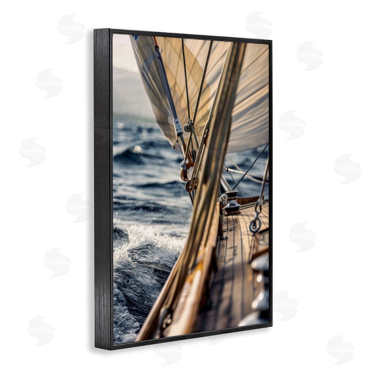 Amidst The Blurring Sea Black Frame Print Wall Art, Home Decor by LSR Design Studio