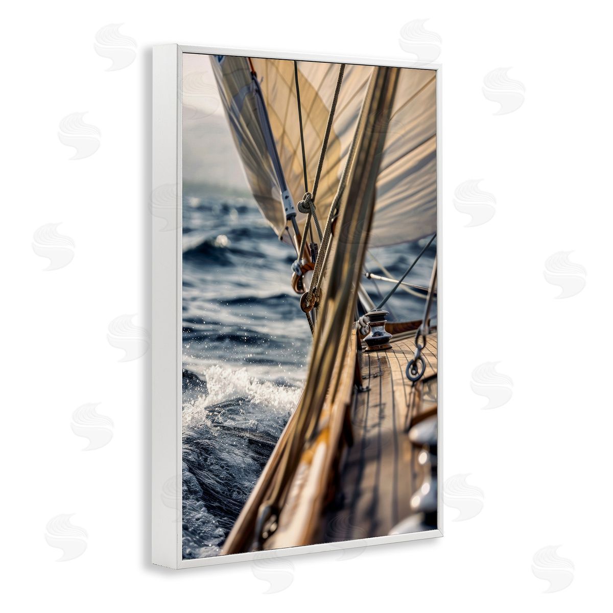 Amidst The Blurring Sea White Frame Print Wall Art, Home Decor by LSR Design Studio