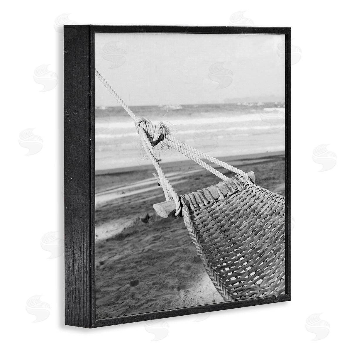 Hammock Lounging by Shore Black Frame Print Wall Art, Home Decor by LSR Design Studio