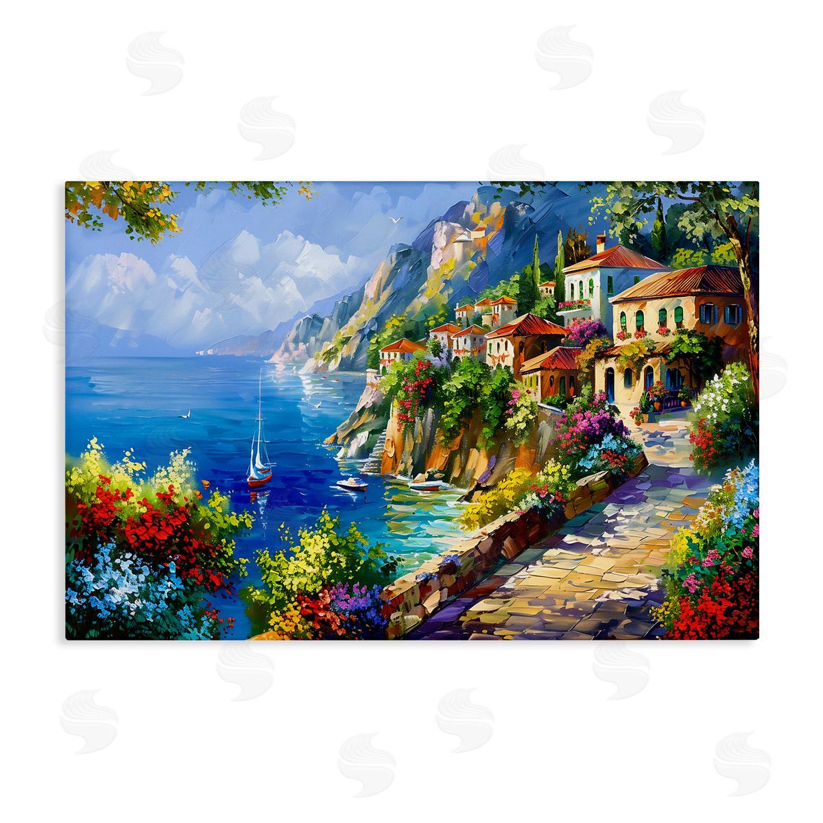 Panoramic Mountain View Canvas Wall Art, Home Decor by LSR Design Studio