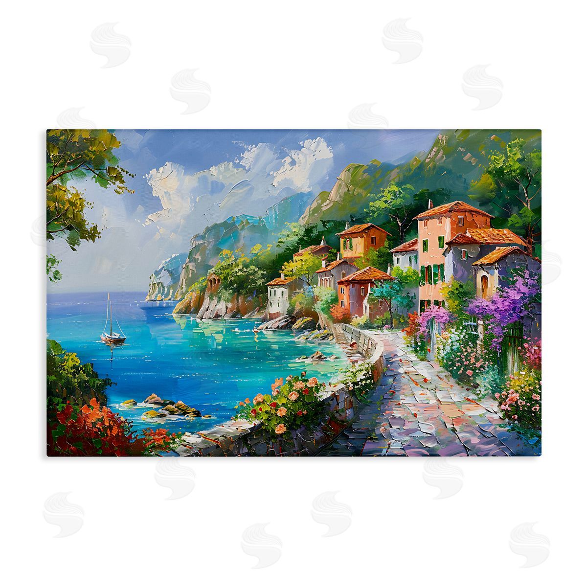 Pathway Along Coast Canvas Wall Art, Home Decor by LSR Design Studio