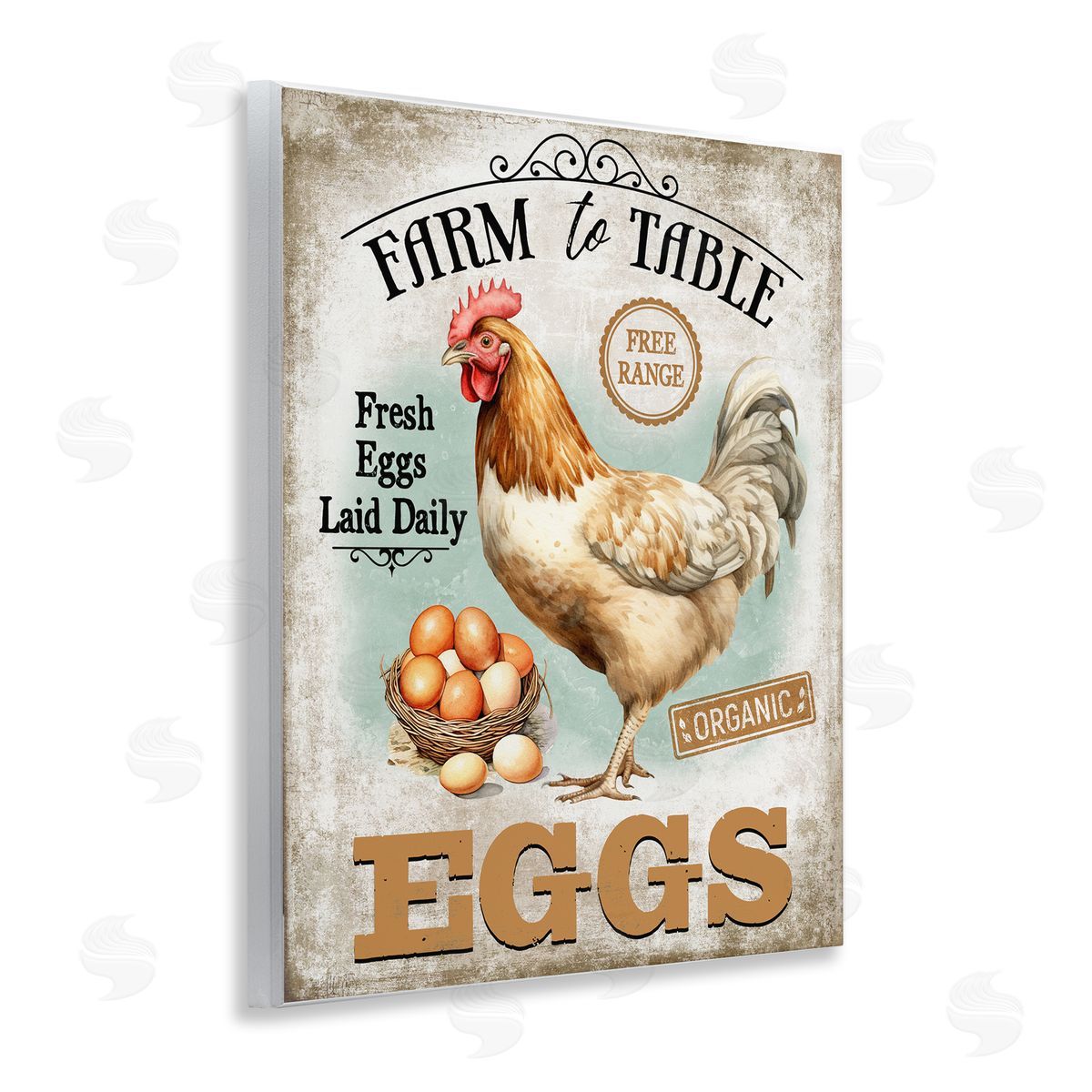 Vintage Farm Eggs Wood Plaque Wall Art, Home Decor by Creatif Belle