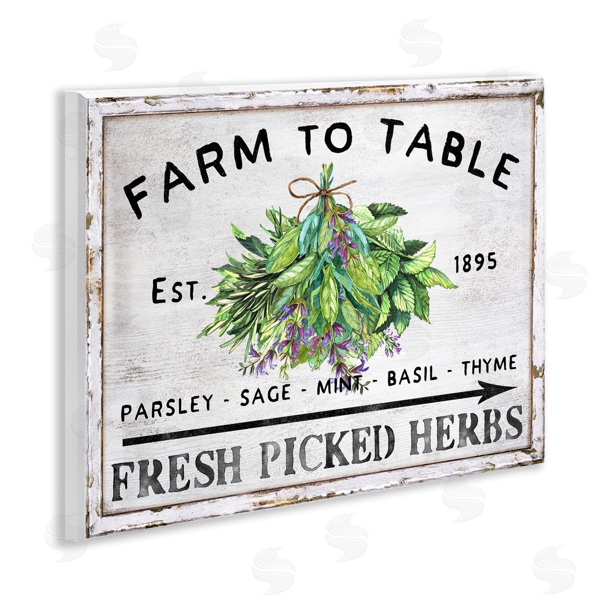 Vintage Farm Herbs Wood Plaque Wall Art, Home Decor by Creatif Belle