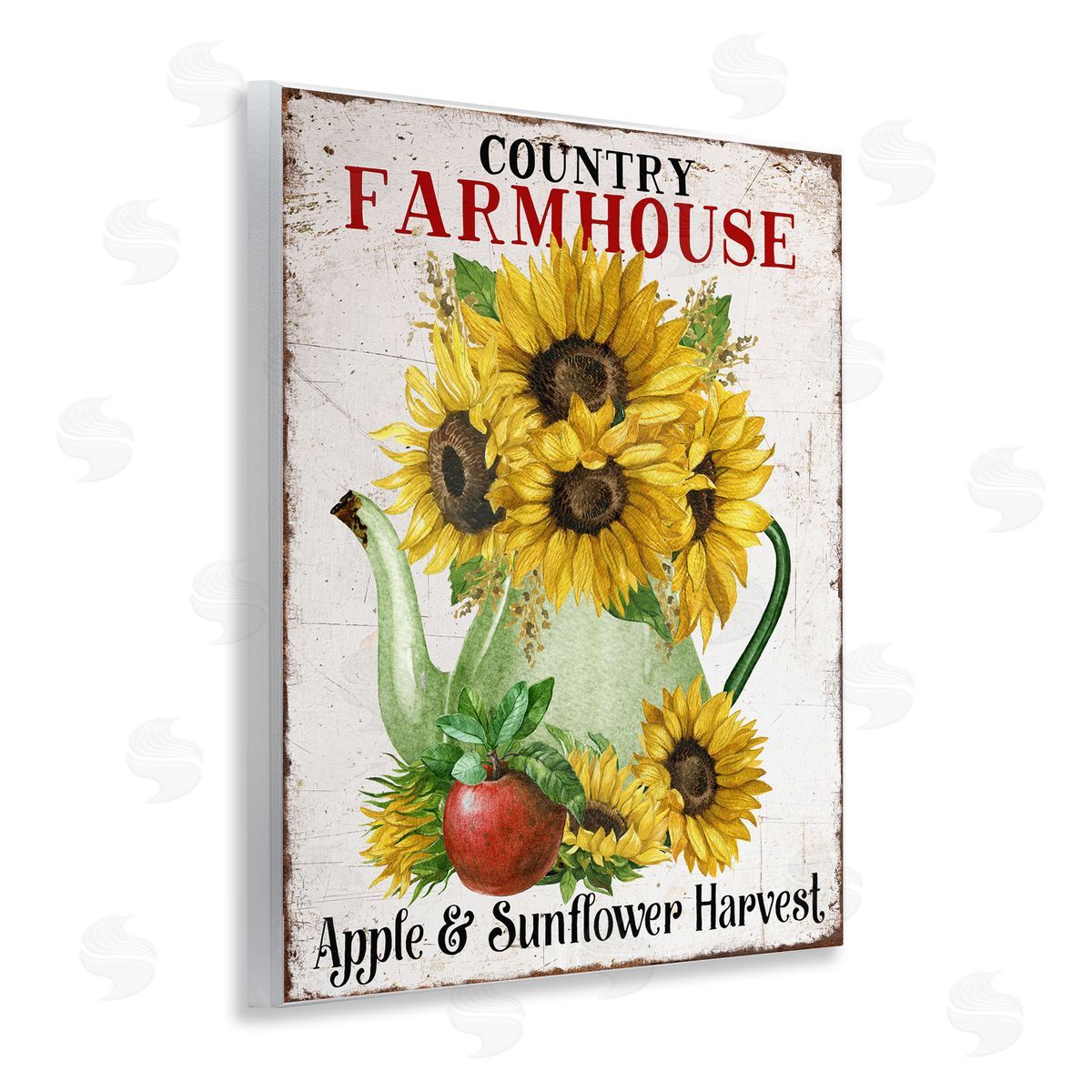Country Sunflower Harvest Wood Plaque Wall Art, Home Decor by Creatif Belle