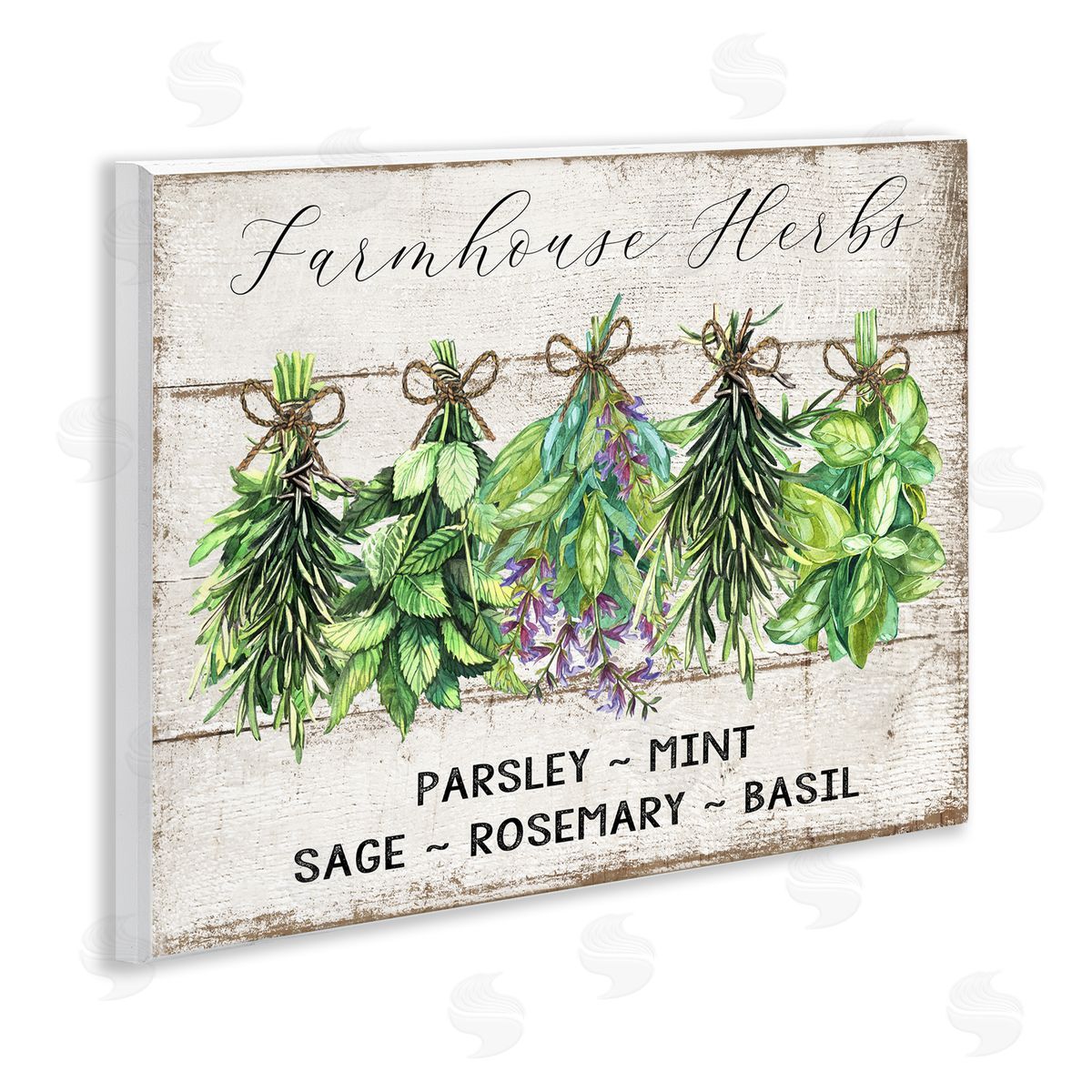 Vintage Farm Market Herbs Wood Plaque Wall Art, Home Decor by Creatif Belle