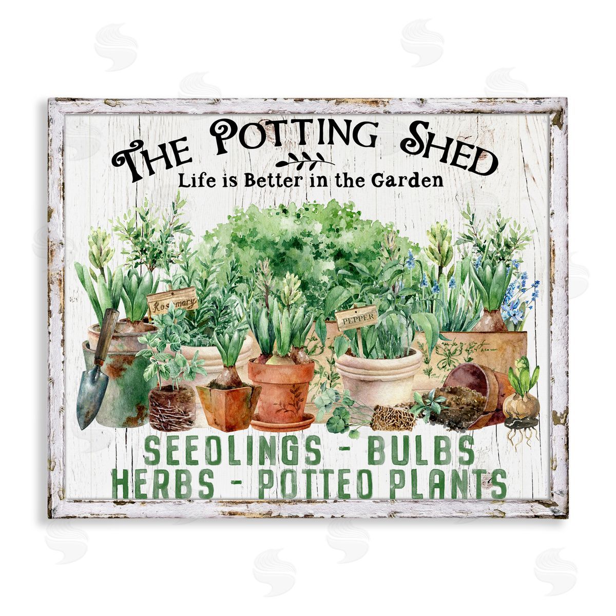 Farmhouse Potting Shed Canvas Wall Art, Home Decor by Creatif Belle