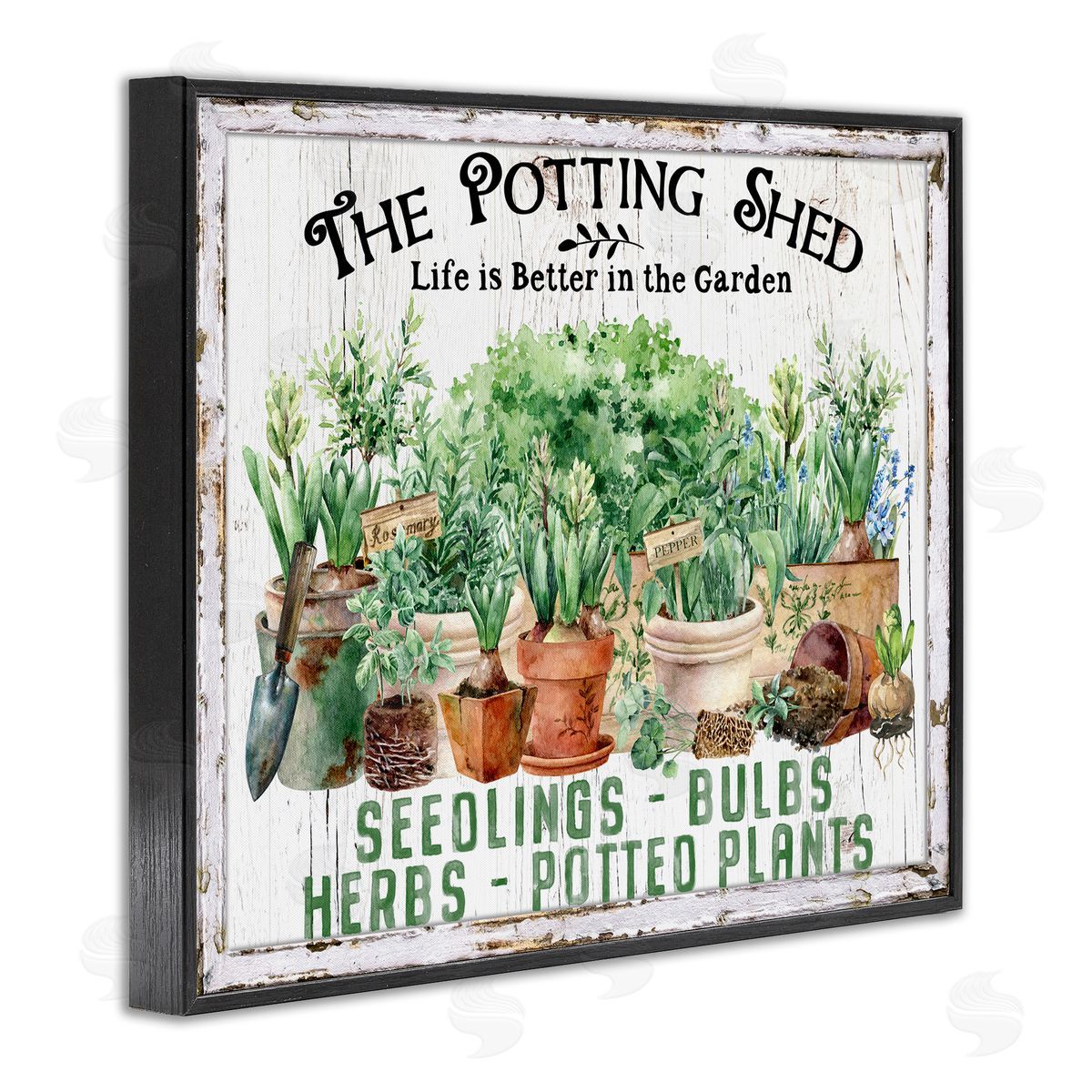 Farmhouse Potting Shed Black Frame Print Wall Art, Home Decor by Creatif Belle