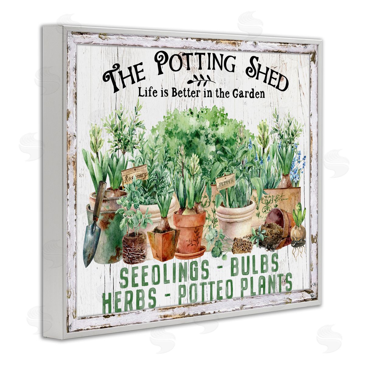 Farmhouse Potting Shed White Frame Print Wall Art, Home Decor by Creatif Belle