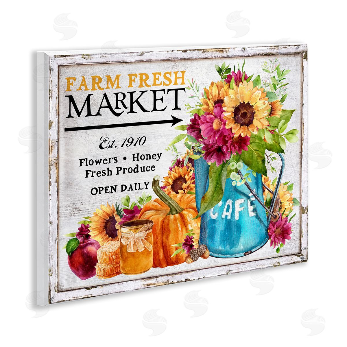 Fall Farm Market Wood Plaque Wall Art, Home Decor by Creatif Belle