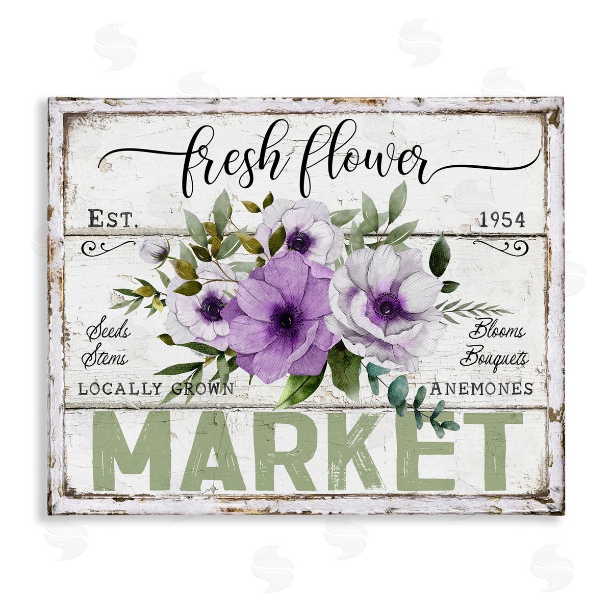 Fresh Flower Market Anemone Canvas Wall Art, Home Decor by Creatif Belle