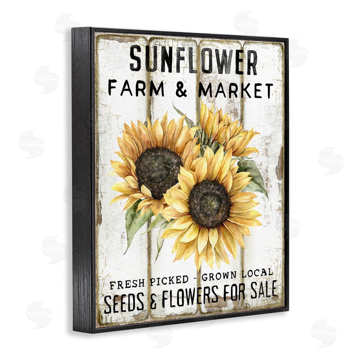 Sunflower Farm & Market Black Frame Print Wall Art, Home Decor by Creatif Belle