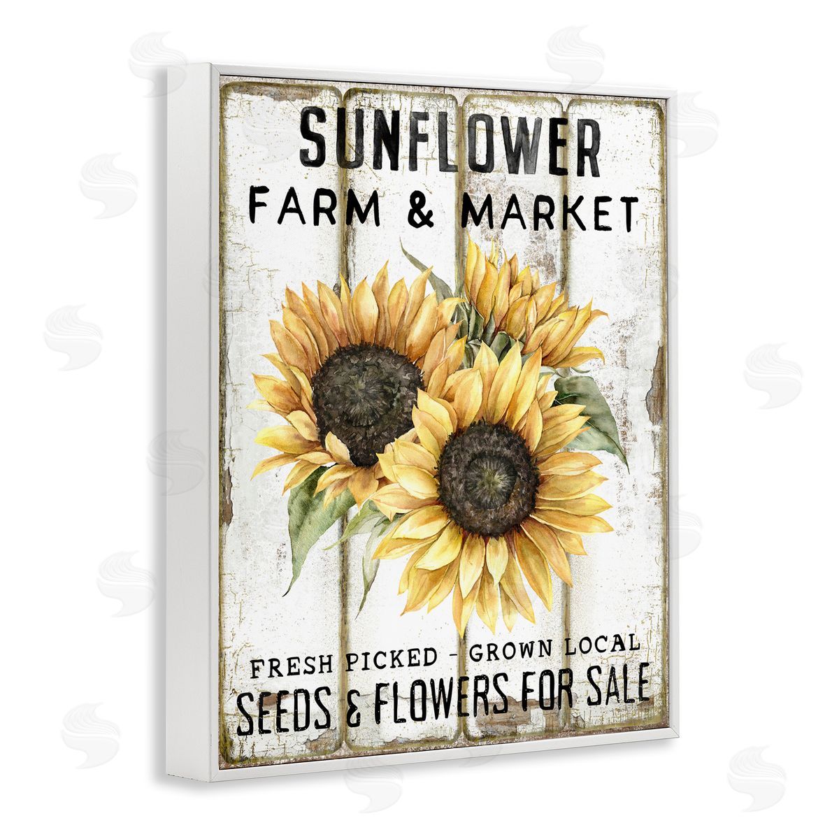 Sunflower Farm & Market White Frame Print Wall Art, Home Decor by Creatif Belle