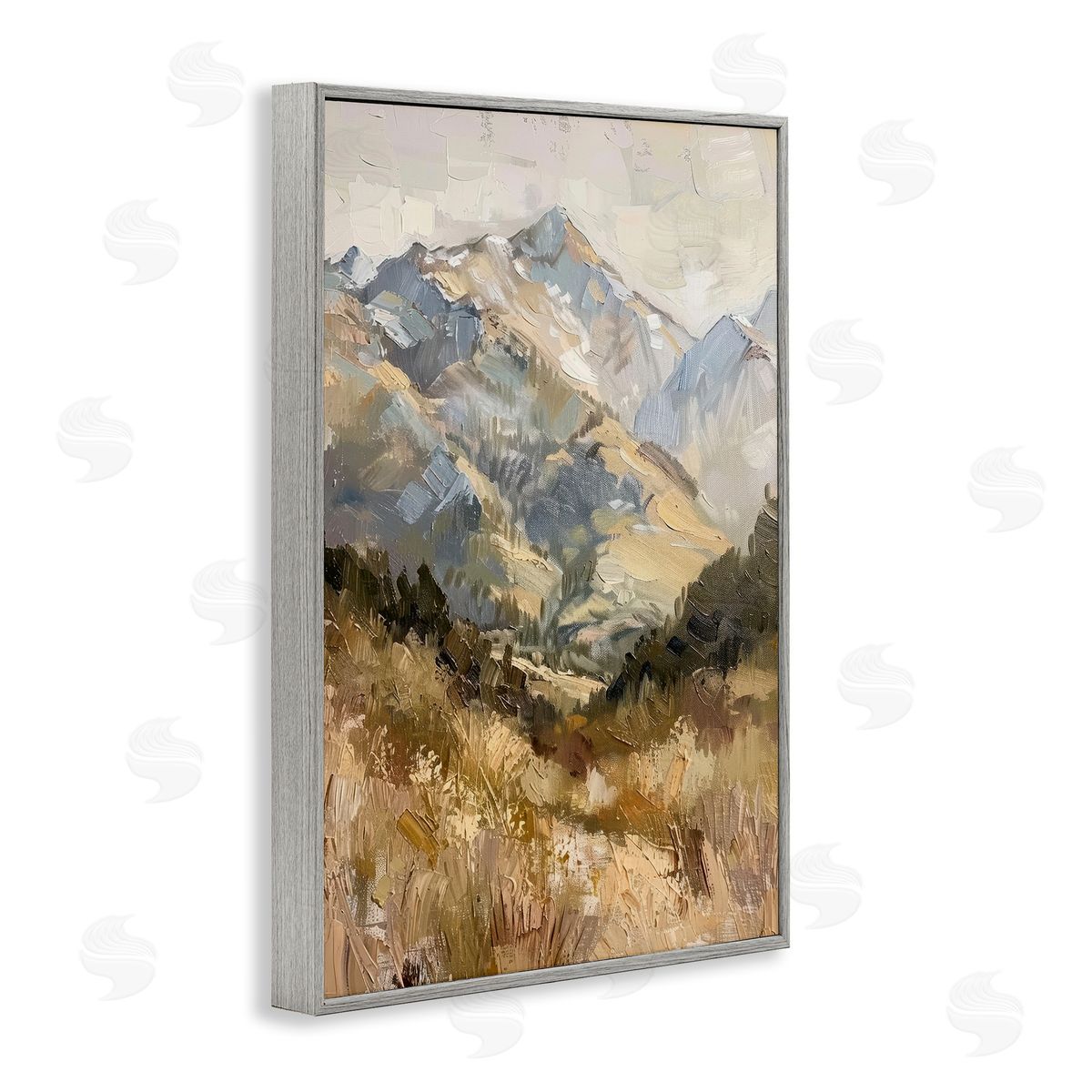 Rugged Valley View Grey Frame Print Wall Art, Home Decor by Petal Prints Design