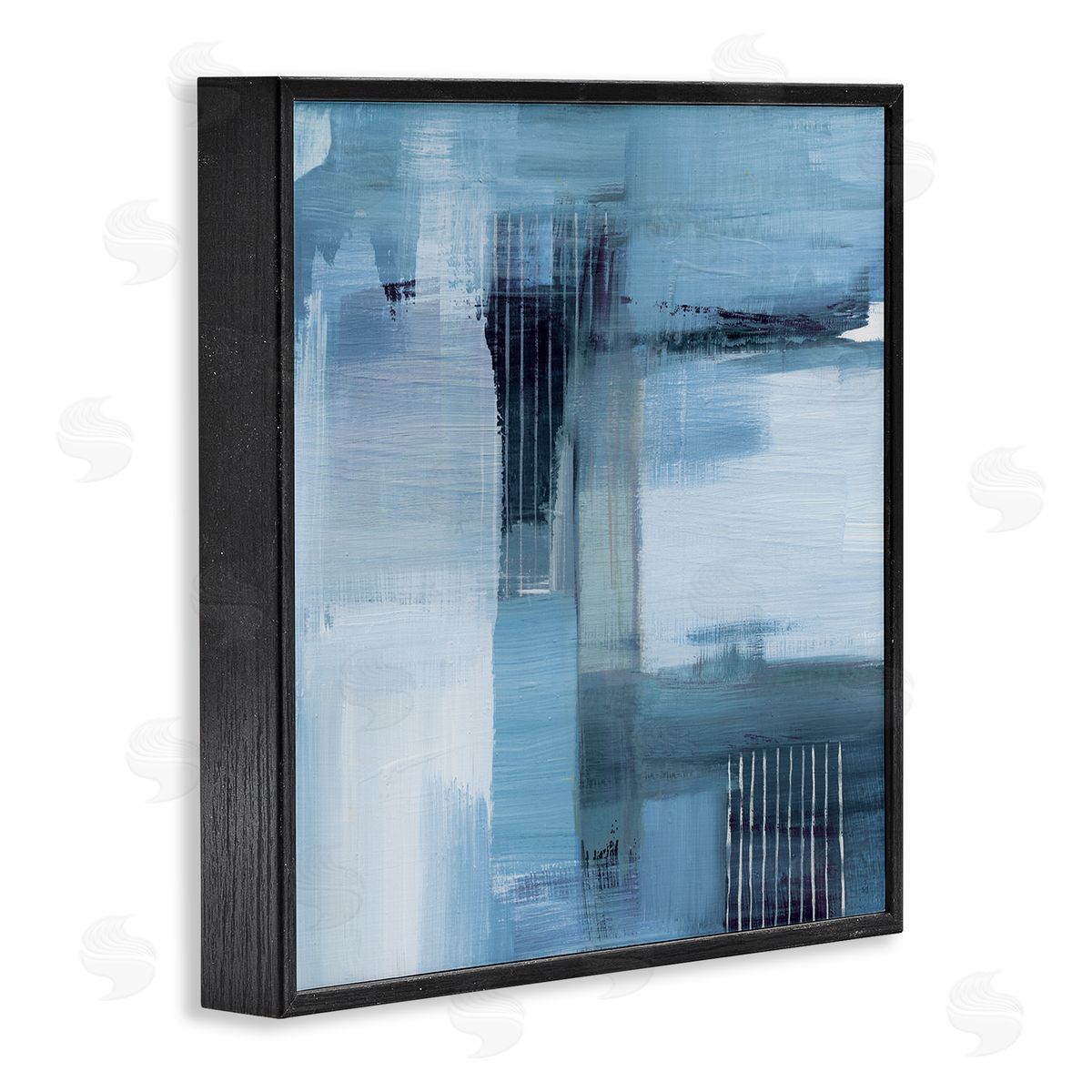 Woven Paint Streaks Black Frame Print Wall Art, Home Decor by Susan Jill