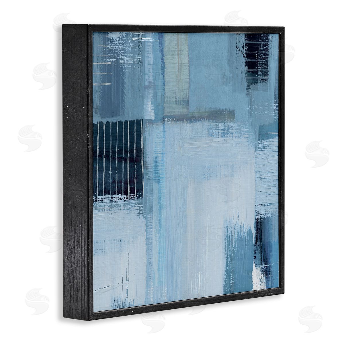 Crosshatched Woven Abstract Black Frame Print Wall Art, Home Decor by Susan Jill