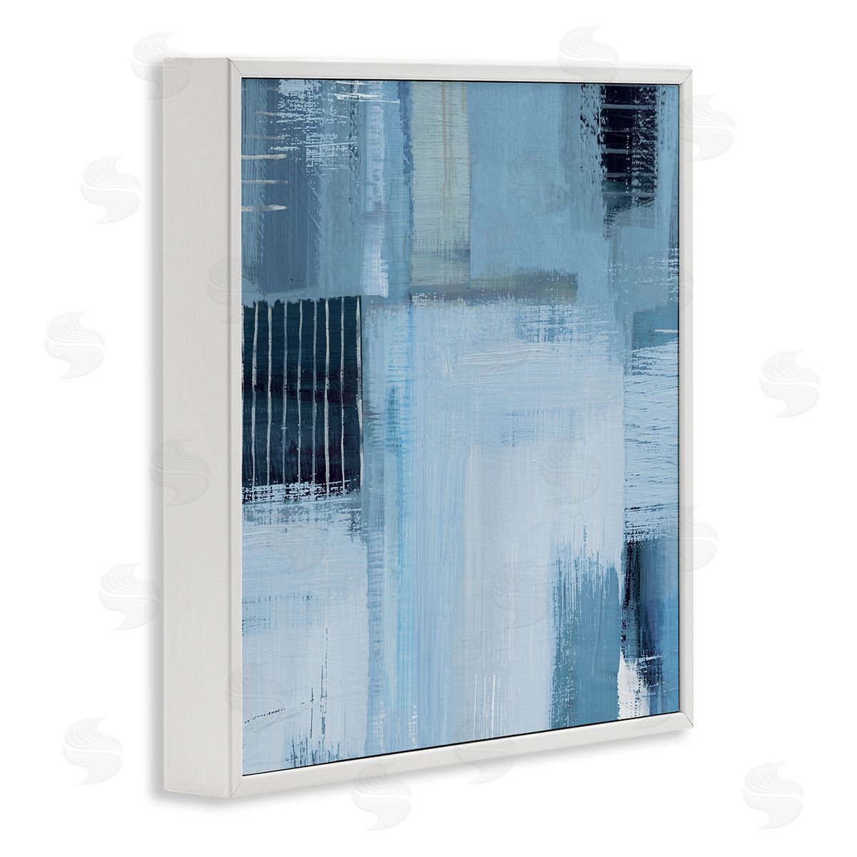 Crosshatched Woven Abstract White Frame Print Wall Art, Home Decor by Susan Jill