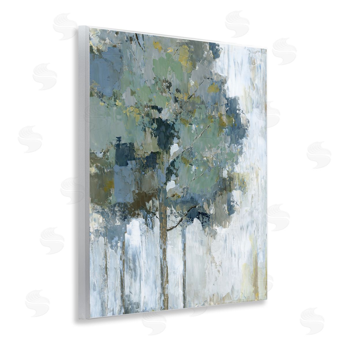 Flecked Tree Abstraction Wood Plaque Wall Art, Home Decor by Nan