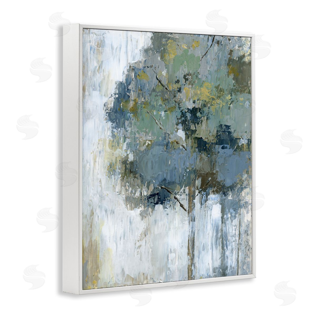 Distressed Lone Tree White Frame Print Wall Art, Home Decor by Nan