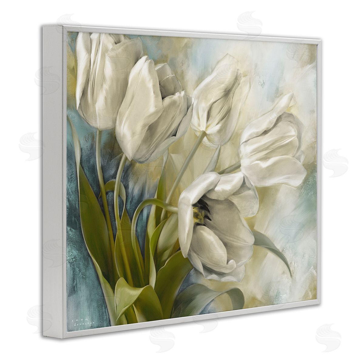 Wild Tulips Close Up White Frame Print Wall Art, Home Decor by Igor Levashov