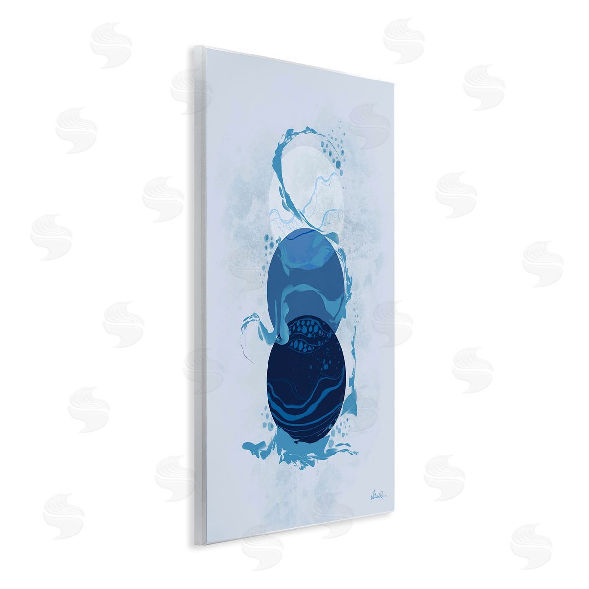 Circles with Swirling Water Wood Plaque Wall Art, Home Decor by Ishita Banerjee