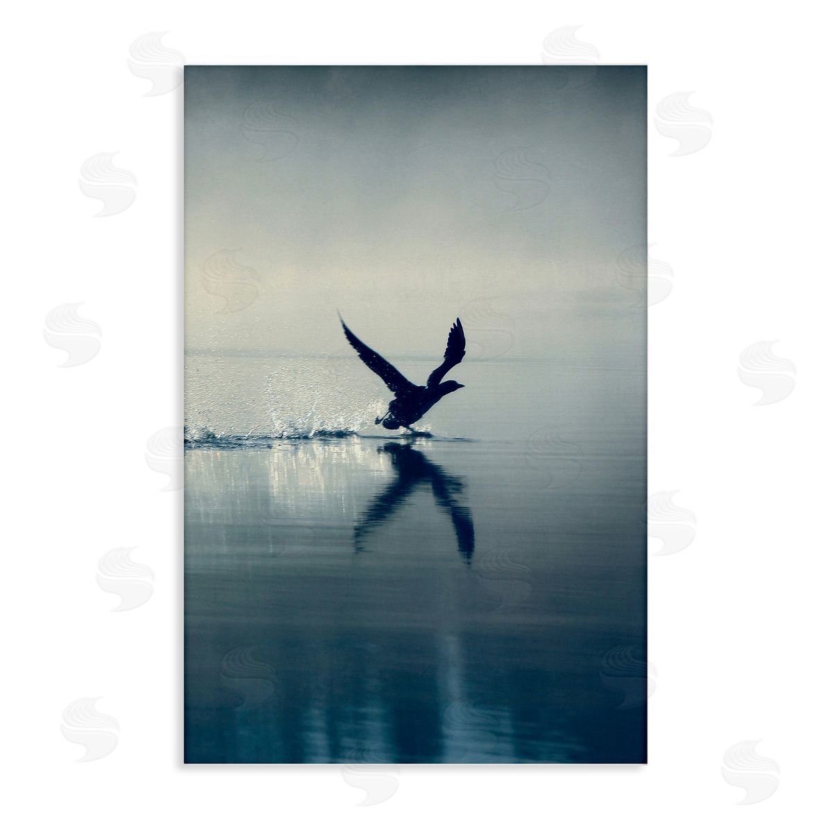 Splashing Bird on Water Canvas Wall Art, Home Decor by Incado