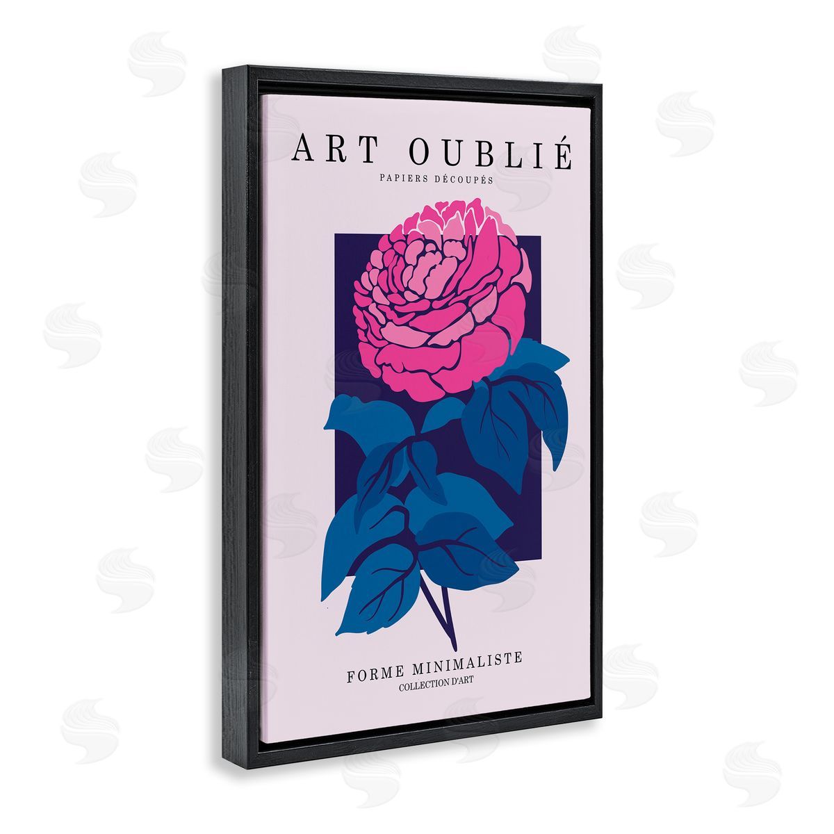 Peony Gallery Poster Black Floating Frame Canvas Wall Art, Home Decor by Incado