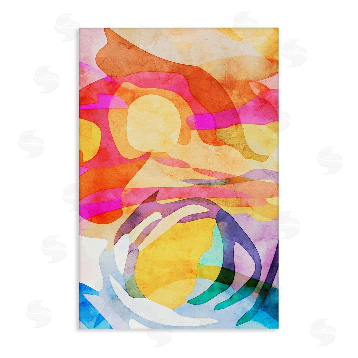 Overlapping Transparent Shapes Canvas Wall Art, Home Decor by Incado