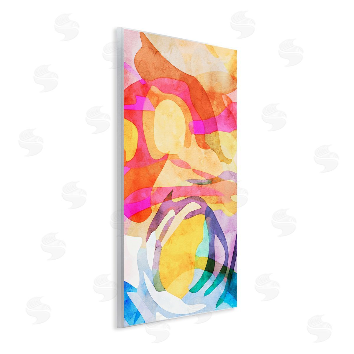 Overlapping Transparent Shapes Wood Plaque Wall Art, Home Decor by Incado
