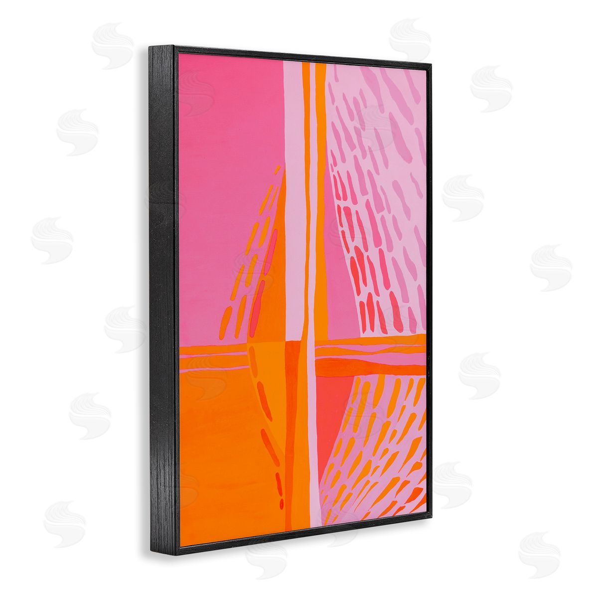 Centric Orange & Pink Black Frame Print Wall Art, Home Decor by Incado