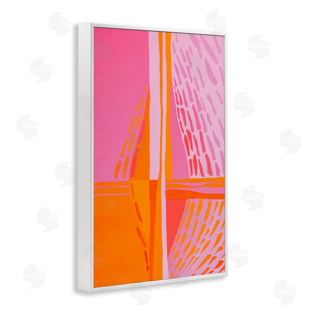 Centric Orange & Pink White Frame Print Wall Art, Home Decor by Incado
